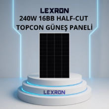 LEXRON 240W 48 Cell 16BB Half-Cut Topcon Güneş Paneli