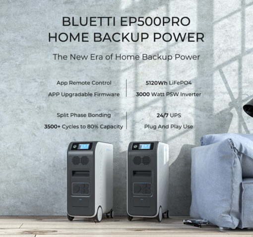BLUETTI EP500PRO 3000W 5100Wh Taşınabilir Dokunmatik Güç İstasyonu